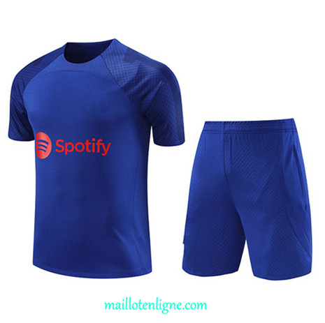 Thai Maillot Ensemble Barcelone + Short Training 2023 2024 Bleu ML0913