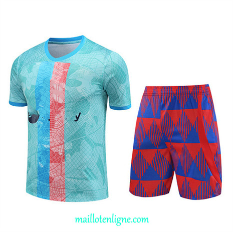 Thai Maillot Ensemble Barcelone + Short Training 2023 2024 Bleu ML0914