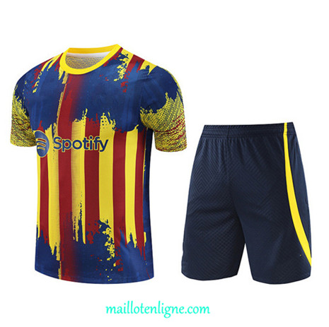 Thai Maillot Ensemble Barcelone + Short Training 2023 2024 Jaune ML0918