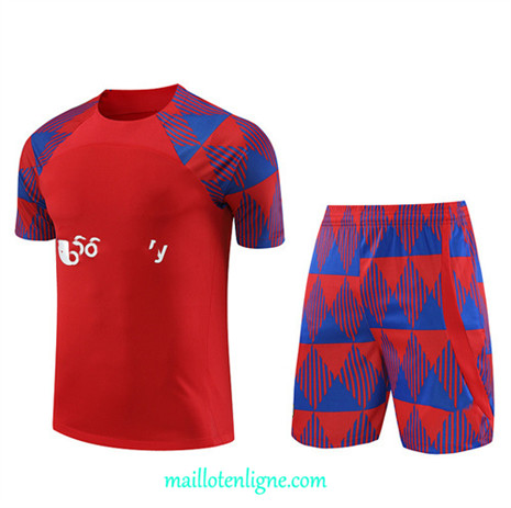 Thai Maillot Ensemble Barcelone + Short Training 2023 2024 Rouge ML0922