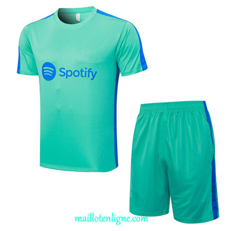 Thai Maillot Ensemble Barcelone + Short Training 2023 2024 Vert ML0924