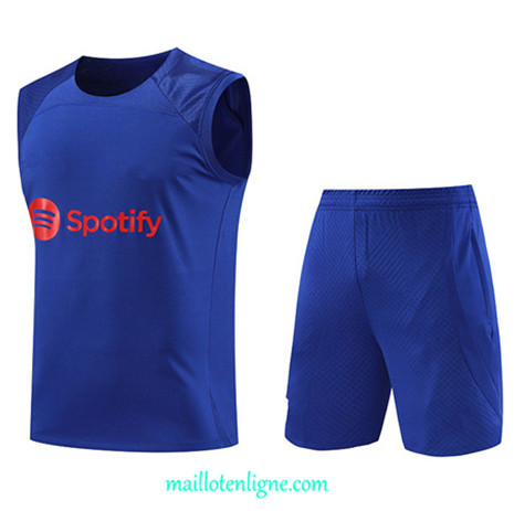 Thai Maillot Ensemble Barcelone Debardeur Training 2023 2024 Bleu ML0926