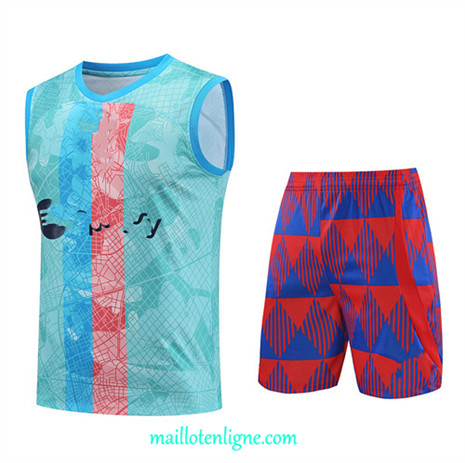 Thai Maillot Ensemble Barcelone Debardeur Training 2023 2024 Bleu ML0927