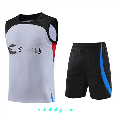 Thai Maillot Ensemble Barcelone Debardeur Training 2023 2024 Gris ML0930