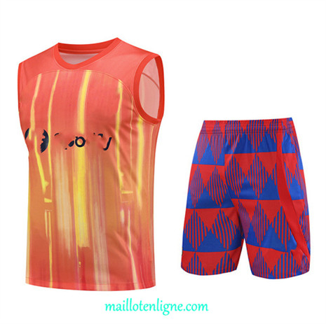 Thai Maillot Ensemble Barcelone Debardeur Training 2023 2024 Orange ML0934