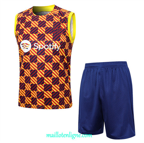 Thai Maillot Ensemble Barcelone Debardeur Training 2023 2024 Orange ML0935