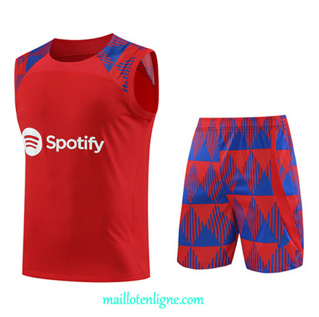 Thai Maillot Ensemble Barcelone Debardeur Training 2023 2024 Rouge ML0936