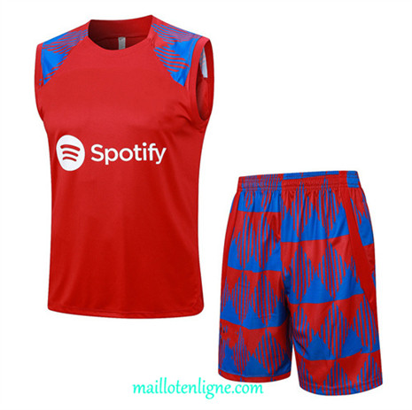 Thai Maillot Ensemble Barcelone Debardeur Training 2023 2024 Rouge ML0937