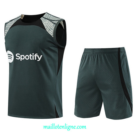 Thai Maillot Ensemble Barcelone Debardeur Training 2023 2024 Vert ML0938