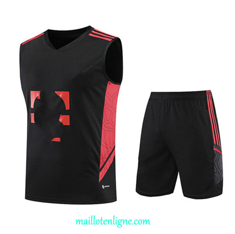 Thai Maillot Ensemble Bayern Munich Debardeur Training 2023 2024 Noir ML0953