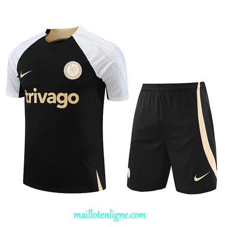 Thai Maillot Ensemble Chelsea + Short Training 2023 2024 Noir ML0962