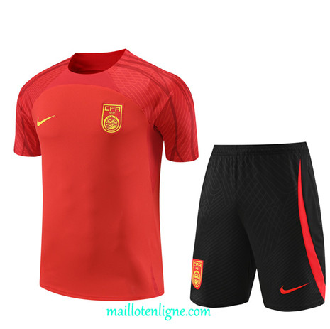 Thai Maillot Ensemble China Enfant + Short Training 2023 2024 Rouge ML0897