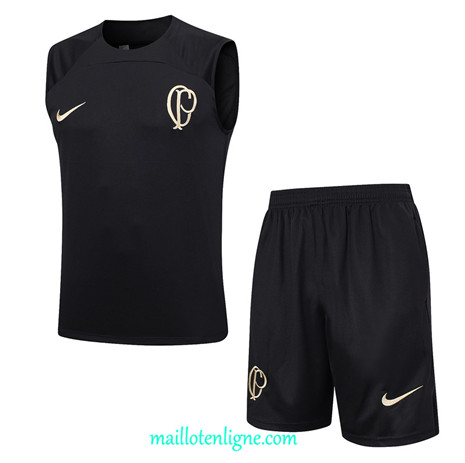 Thai Maillot Ensemble Corinthians Debardeur Training 2023 2024 Noir ML0973