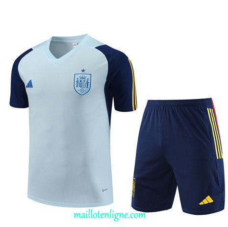 Thai Maillot Ensemble Espagne Enfant + Short Training 2023 2024 Bleu ML0985