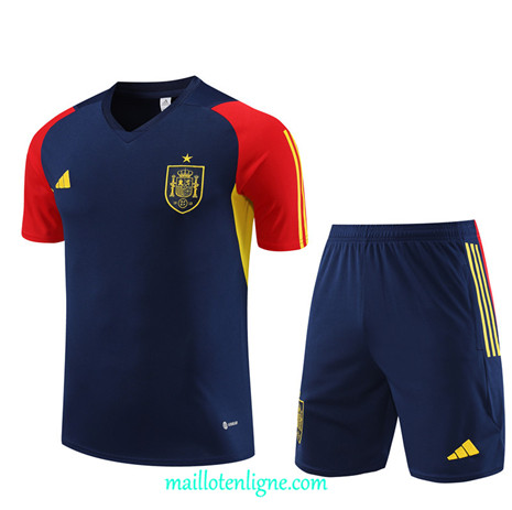 Thai Maillot Ensemble Espagne Enfant + Short Training 2023 2024 Bleu ML0986