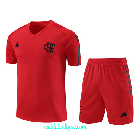 Thai Maillot Ensemble Flamengo Enfant + Short Training 2023 2024 Rouge ML0992