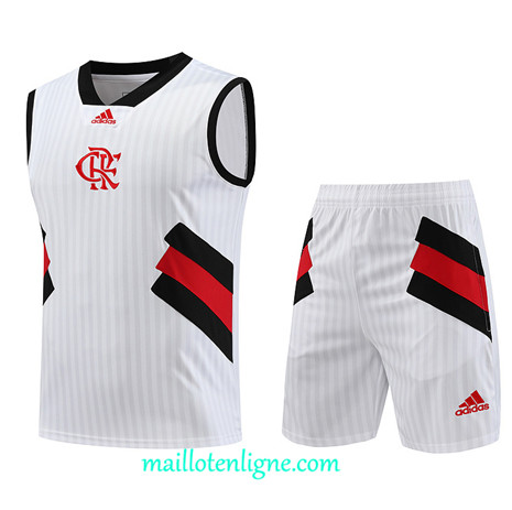 Thai Maillot Ensemble Flamengo Debardeur Training 2023 2024 Blanc ML0997
