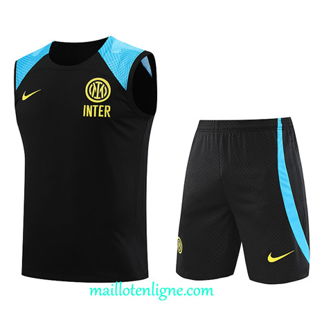 Thai Maillot Ensemble Inter Milan Debardeur Training 2023 2024 Noir ML1002