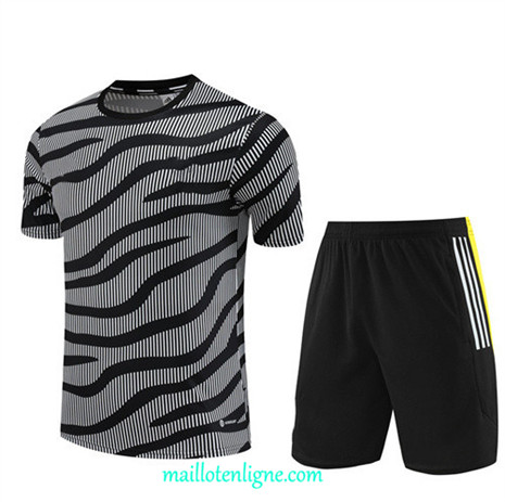 Thai Maillot Ensemble Juventus Enfant + Short Training 2023 2024 Gris ML1010