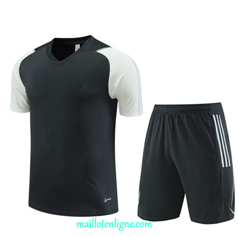 Thai Maillot Ensemble Juventus Enfant + Short Training 2023 2024 Noir ML1011