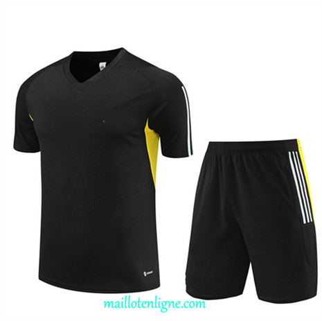 Thai Maillot Ensemble Juventus Enfant + Short Training 2023 2024 Noir ML1012