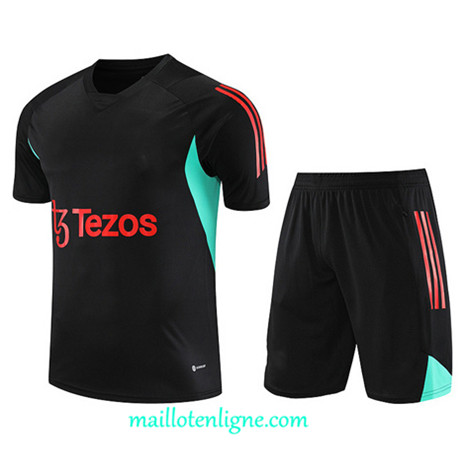 Thai Maillot Ensemble Manchester United + Short Training 2023 2024 Noir ML1049