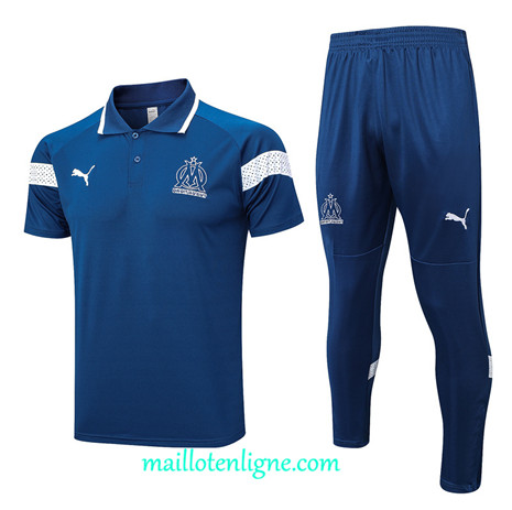 Thai Maillot Ensemble Marseille Polo Training 2023 2024 Bleu ML1068