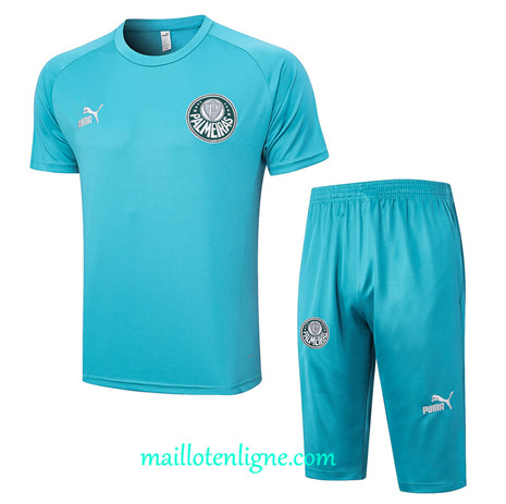 Thai Maillot Ensemble Palmeiras + Short 3/4 Training 2023 2024 Bleu ML1074