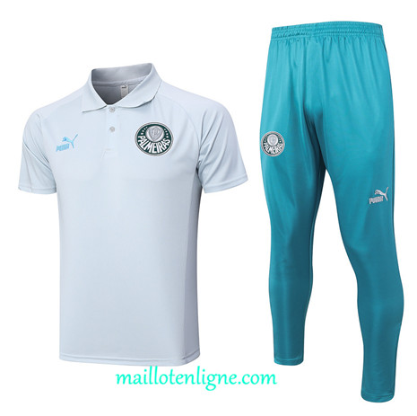 Thai Maillot Ensemble Palmeiras Polo Training 2023 2024 Gris ML1080