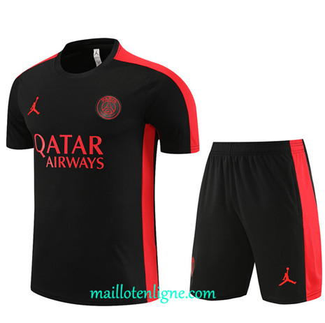 Thai Maillot Ensemble Paris Saint-Germain Enfant + Short Training 2023 2024 Noir ML1092