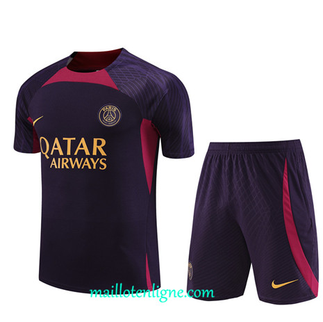 Thai Maillot Ensemble Paris Saint-Germain Enfant + Short Training 2023 2024 Violet ML1094