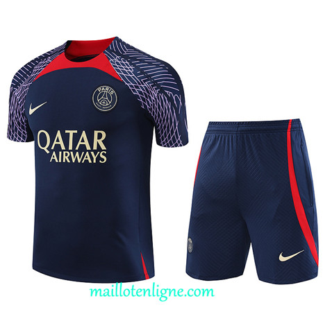 Thai Maillot Ensemble Paris Saint-Germain + Short Training 2023 2024 Bleu ML1107