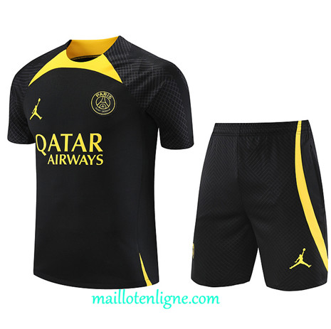 Thai Maillot Ensemble Paris Saint-Germain + Short Training 2023 2024 Noir ML1116