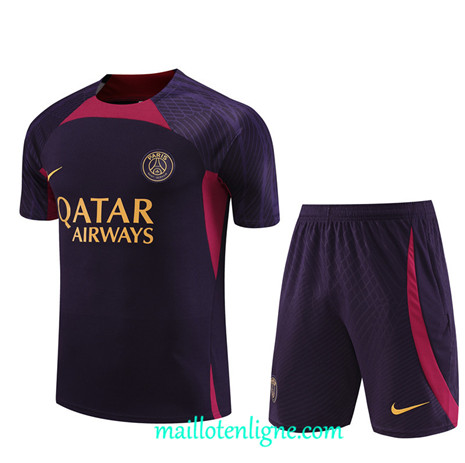 Thai Maillot Ensemble Paris Saint-Germain + Short Training 2023 2024 Violet ML1124