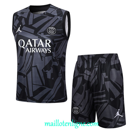 Thai Maillot Ensemble Paris Saint-Germain Debardeur Training 2023 2024 Noir ML1133