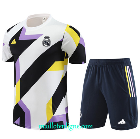 Thai Maillot Ensemble Real Madrid Enfant + Short Training 2023 2024 Blanc ML1140