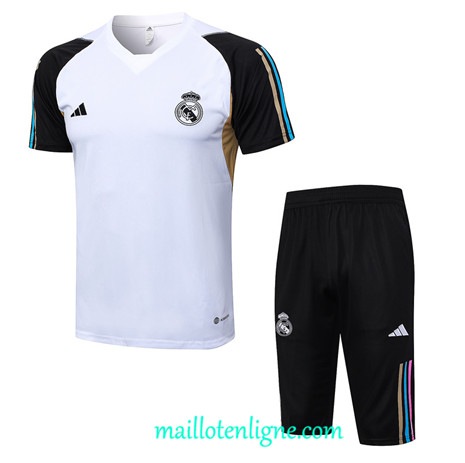 Thai Maillot Ensemble Real Madrid + Short Training 2023 2024 Blanc ML1147