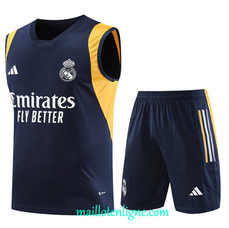 Thai Maillot Ensemble Real Madrid Debardeur Training 2023 2024 Bleu ML1155