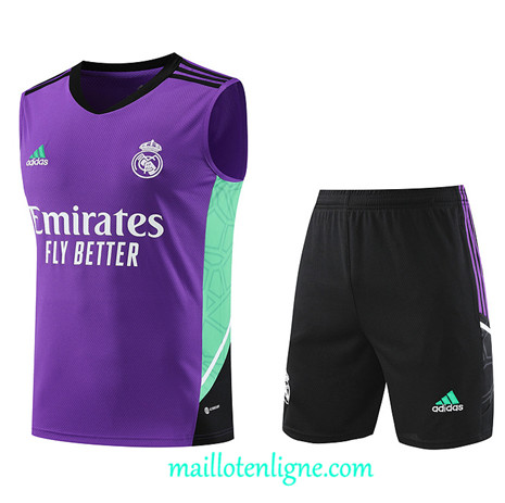 Thai Maillot Ensemble Real Madrid Debardeur Training 2023 2024 Violet ML1160