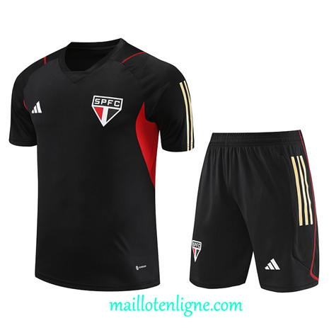 Thai Maillot Ensemble Sao Paulo + Short Training 2023 2024 Noir ML1249