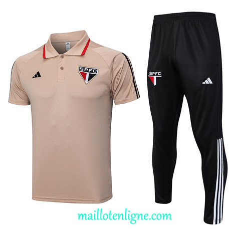 Thai Maillot Ensemble Sao Paulo Polo Training 2023 2024 Kaki ML1259