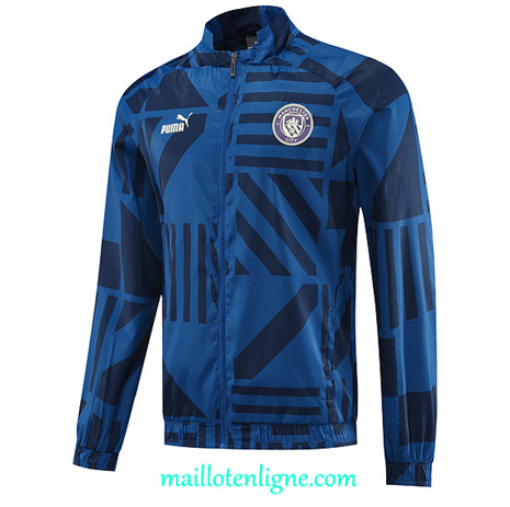 Thai Maillot Manchester City Coupe Vent 2023 2024 Bleu ML1396