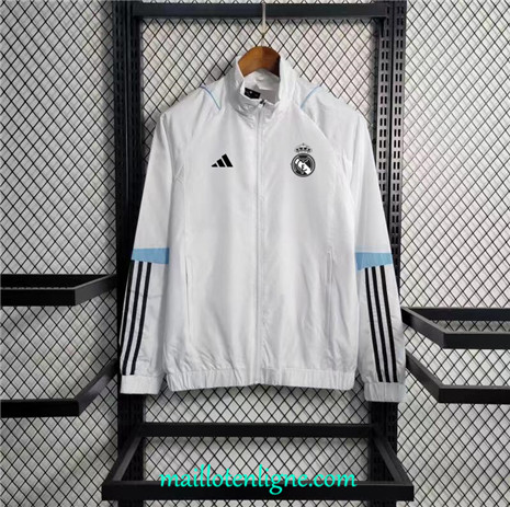 Thai Maillot Real Madrid Coupe Vent 2023 2024 Blanc ML1361