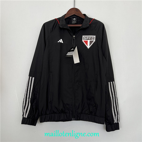 Thai Maillot Sao Paulo Coupe Vent 2023 2024 Noir ML1349