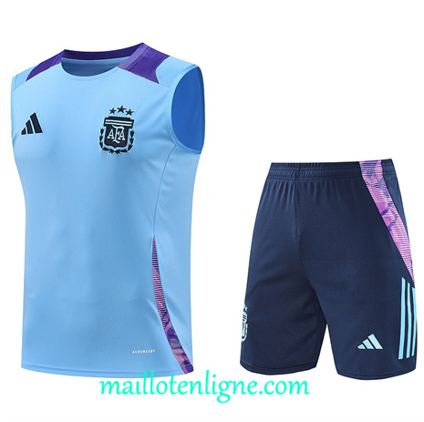 Thai Maillot Argentine Debardeur Training 2024 2025 Bleu Ciel ligne 120078
