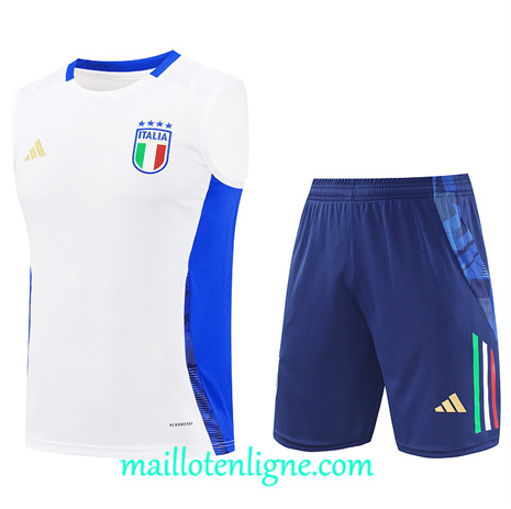 Thai Maillot Italie Debardeur Training 2024 2025 Blanc ligne 120089