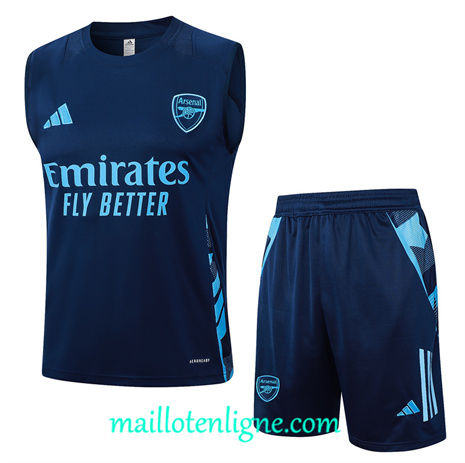 Thai Maillot Arsenal Debardeur Training 2024 2025 Bleu marine ligne 120093
