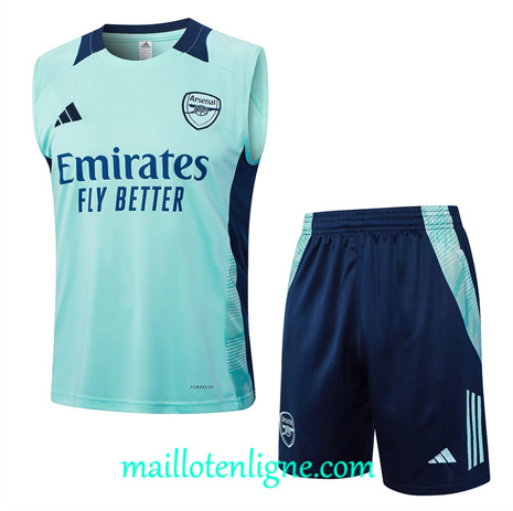 Thai Maillot Arsenal Debardeur Training 2024 2025 vert clair ligne 120094