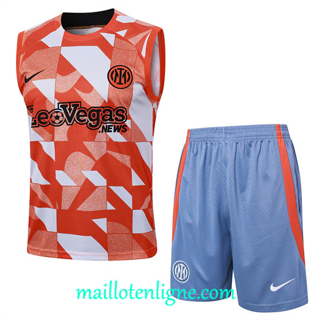 Thai Maillot Inter Milan Debardeur Training 2024 2025 Orange ligne 120111