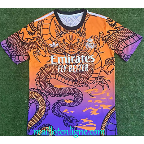 Thai Maillot Real Madrid Training dragon Orange/Violet 2024 2025 ligne 120232